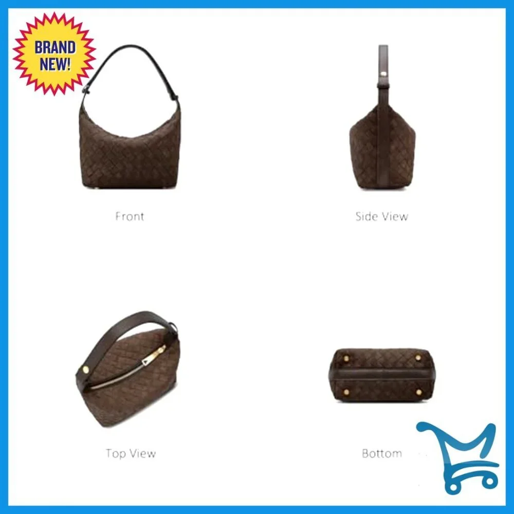 Vegan Leather Handwoven Crossbody Hobo Bag for Everyday Casual Use